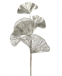 Ветка cтебель листа Гинкго, 51 см, цвет серебро