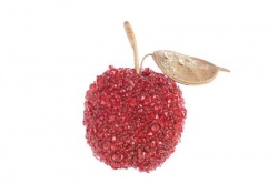 Яблоко декоративное, красное с блестками