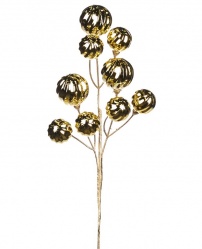 Ветка  Рождественские блестящие шары, цвет золото, 50 см