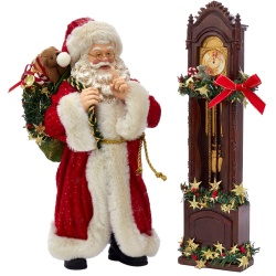 Санта и напольные часы 31 см