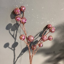 Ветка с ягодами, розовый, 66 см